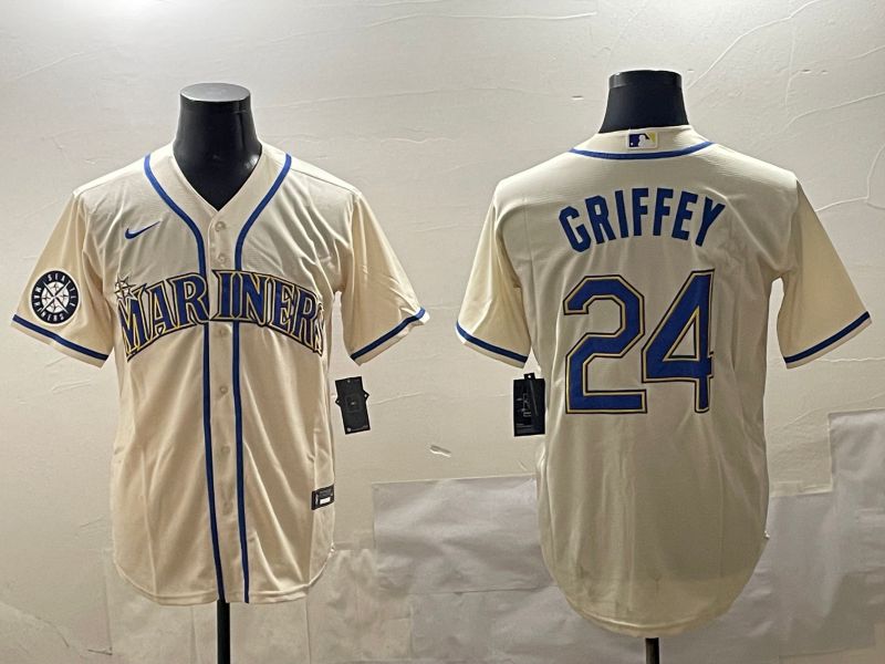 Men Seattle Mariners #24 Griffey Cream Game 2025 Nike MLB Jersey style 5